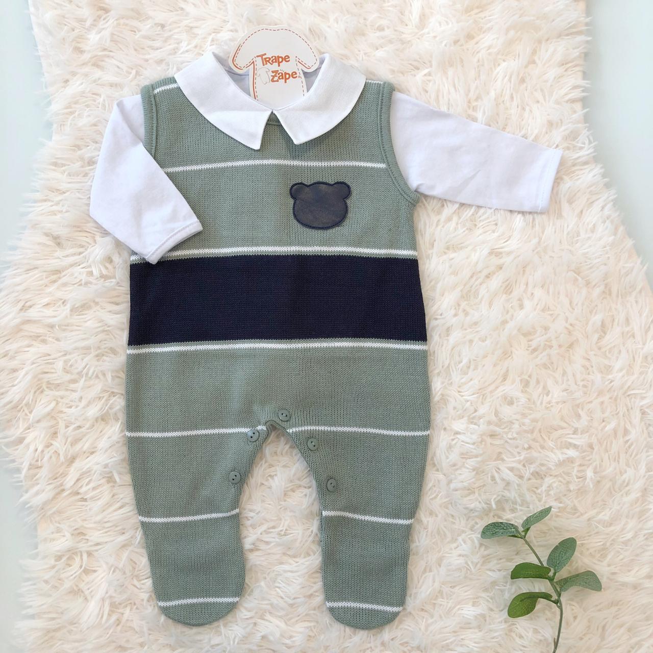 Macacão de linha Guilherme verde com marinho